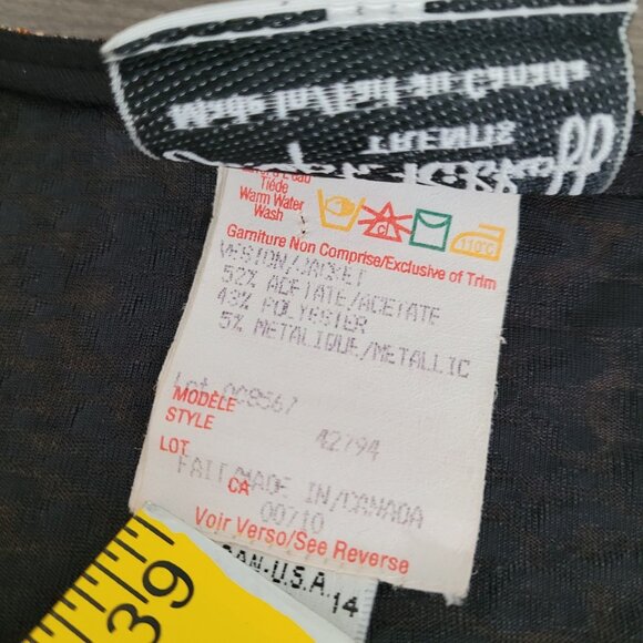 Joseph Ribkoff 14 Glam Zippered Vintage Waist Coat Metallic Polyester Acetate - Picture 5 of 10